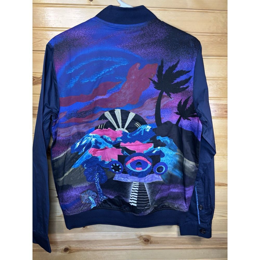 Scotch & Soda Bomber‎ Stretch Poplin Bomber Jacket Back Panel Men Small NWT $268 - Picture 3 of 9